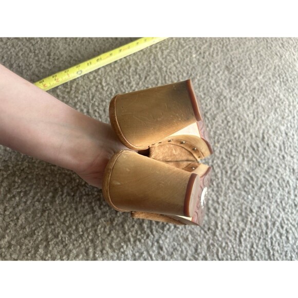 UGG Australia Womens Brown Abbie SN5772 Leather Slip On Clogs Size USA 8 Mule - Picture 6 of 10